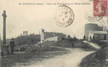 CPA FRANCE 38 " Pusignan, La Tour de Ferragus et le vieux château"