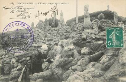 CPA FRANCE 35 " Rotheneuf, L'Ermite sculptant ses rochers"