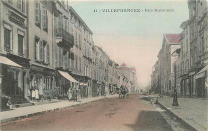 CPA FRANCE 69 " Villefranche sur Saône, Rue Nationale"