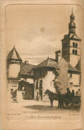 CPA FRANCE 74 " Megève, L'église"