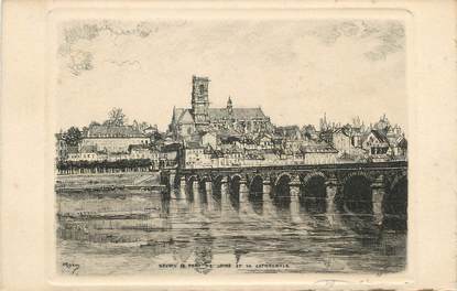 CPA FRANCE 58 " Nevers, Le Pont de Loire et la Cathédrale"