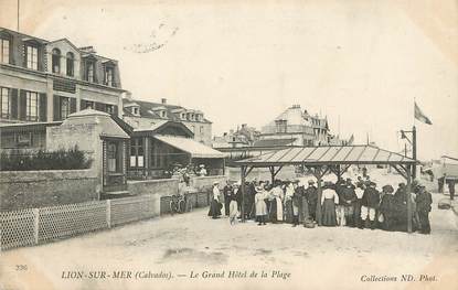 / CPA FRANCE 14 "Lion sur Mer, le grand hôtel de la plage"