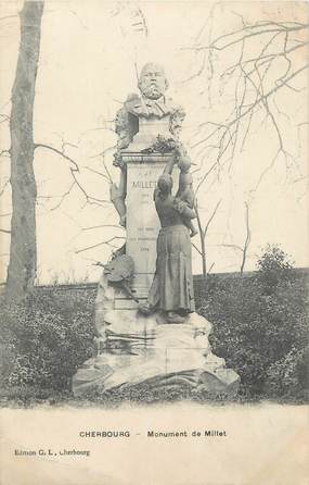 CPA FRANCE 50 " Cherbourg, Le monument de Millet"