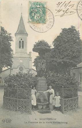 CPA FRANCE 91 " Montgeron, LA Fontaine de la Place Rottembourg"
