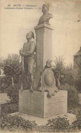 CPA FRANCE 19 " Brive, Le monument du Lieutenant Colonel Germain"