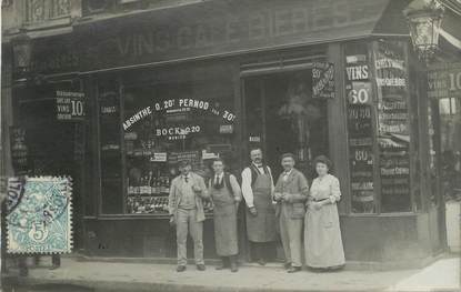 CARTE PHOTO FRANCE 75 " Paris, 2ème, Aux Caves Ste Anne et Hôtel de Gênes"