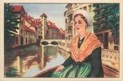 74 Haute Savoie CPSM FRANCE 74 " Costume Savoyard et Canal du lac d'Annecy" / FOLKLORE
