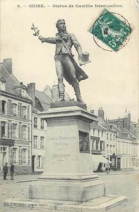 CPA FRANCE 02 " Guise, La Statue de Camille Desmoulins"
