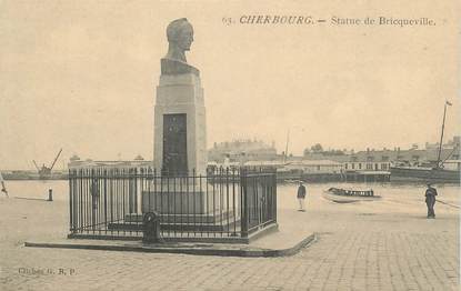 CPA FRANCE 50 " Cherbourg, Statue de Bricqueville"