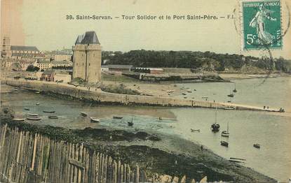 CPA FRANCE 35 " St Servan, La Tour Solidor et le Port St Père"