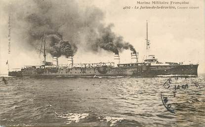 CPA BATEAU MILITAIRE "Le Jurien de la Gravière, croiseur cuirassé"