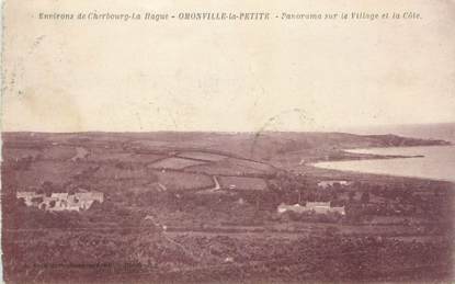 CPA FRANCE 50 " Omonville la Petite, Panorama sur le village et la côte"