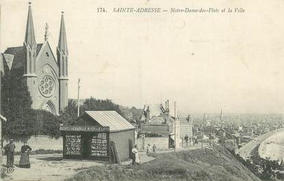 CPA FRANCE 76 " Le Havre, Ste Adresse, Notre Dame des Flots et la ville"