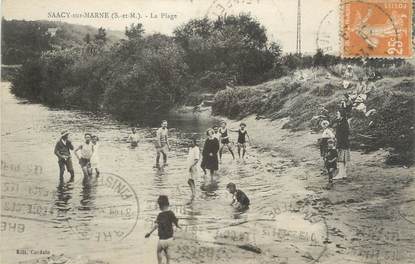 CPA FRANCE 77 " Saacy sur Marne, La Plage"