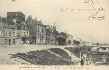 CPA FRANCE 78 " Conflans Ste Honorine, Le Quai de Gaillon et la vieille tour"