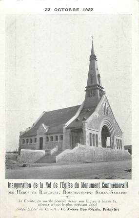 CPA FRANCE 80 " Inauguration de la nef de L'église du Monument commémoratif des héros de Rancourt, Bouchavesnes, Sailly Saillisel"