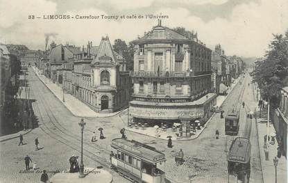 CPA FRANCE 87 " Limoges, Carrefour Tourny et Café de l'Univers" / TRAMWAY