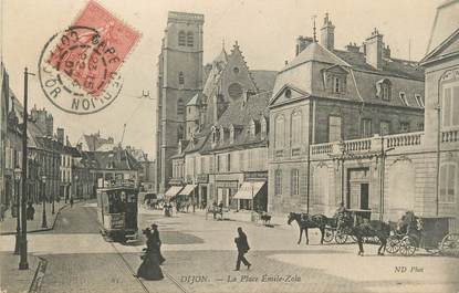 CPA FRANCE 21 " Dijon, La Place Emile Zola" / TRAMWAY
