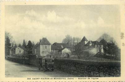 CPSM FRANCE 38 " St Victor de Morestel, Quartier de l'église"