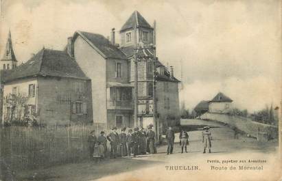 CPA FRANCE 38 "Thuellin, Route de Morestel"