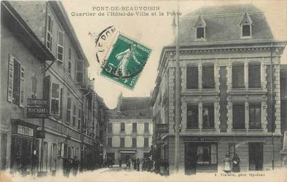 CPA FRANCE 38 " Pont de Beauvoisin, Quartier de l'Hôtel de Ville et la Poste"