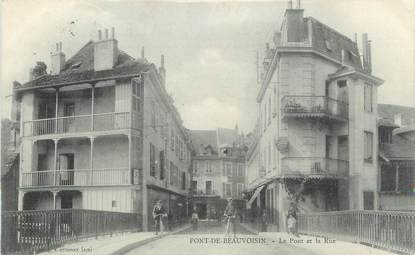 CPA FRANCE 38 " Pont de Beauvoisin, Le pont et la rue"