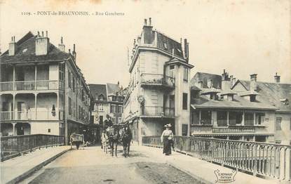 CPA FRANCE 38 " Pont de Beauvoisin, Rue Gambetta"