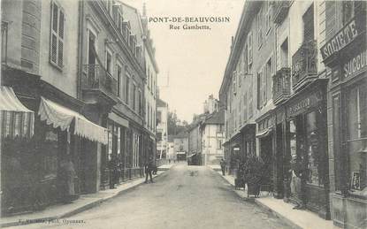 CPA FRANCE 38 " Pont de Beauvoisin, Rue Gambetta"