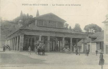 CPA FRANCE 38 " Pont de Beauvoisin, Le Théatre et la Grenette"