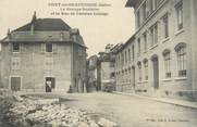 38 Isere CPA FRANCE 38 " Pont de Beauvoisin, Le Groupe Scolaire et la Rue de l'Ancien Collège"