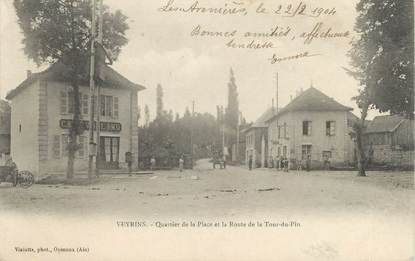 CPA FRANCE 38 " Veyrins, Quartier de la place et la Route de la Tour du Pin'"