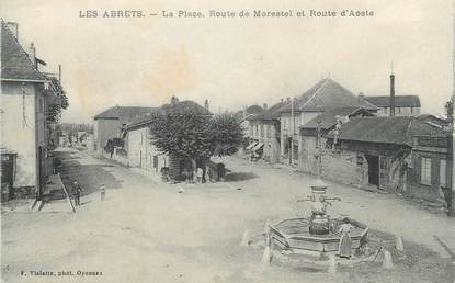 CPA FRANCE 38 " Les Abrets, La place, Route de Morestel et Route d'Aoste"
