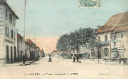 CPA FRANCE 38 " Les Abrets, La Place et la Route de Lyon"
