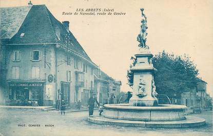 CPA FRANCE 38 " Les Abrets, Route de Morestel, Route de Genève"