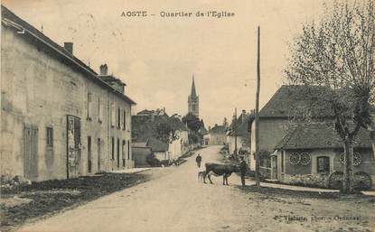 CPA FRANCE 38 " Aoste, Quartier de l'église"