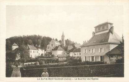 CPA FRANCE 38 " La Batie Montgascon, Le Quartier de l'église"