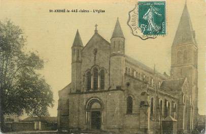 CPA FRANCE 38 " St André le Gaz, L'église"