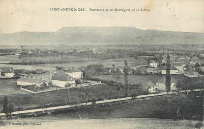 CPA FRANCE 38 " St André le Gaz, Panorama et les montagnes de la Savoie"