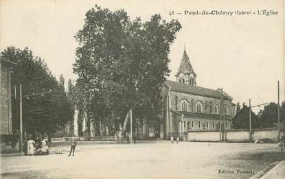 CPA FRANCE 38 " Pont de Chéruy L'église"