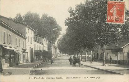 CPA FRANCE 38 " Pont de Chéruy, Rue Centrale"