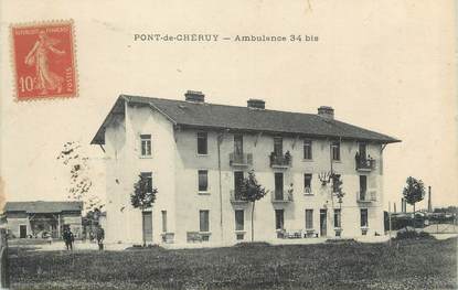 CPA FRANCE 38 " Pont de Chéruy, Ambulance 34 bis"