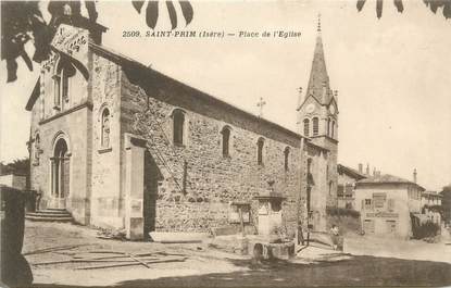 CPA FRANCE 38 " St Prim, Place de l'église"