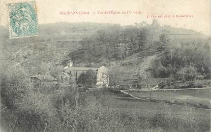 CPA FRANCE 38 " Marnans, Vue de l'église"