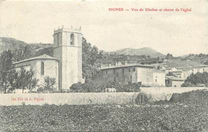 CPA FRANCE 83 " Signes, Vue du clocher et chevet de l'église"