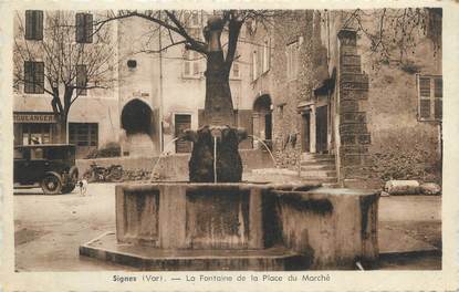 CPA FRANCE 83 " Signes, La fontaine de la Place du Marché"