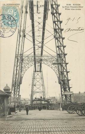 / CPA FRANCE 76 "Rouen, le pont transbordeur, pilier rive droite"