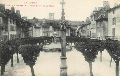 / CPA FRANCE 48 "Marvejols, place Thiers et le croix"