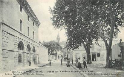 CPA FRANCE 83 " Draguignan, Place du Théâtre et Maison d'Arrêt"