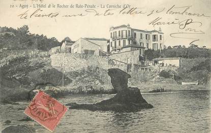 CPA FRANCE 83 " Agay, L'Hôtel et le Rocher de la Rate Pénate, La Corniche d'Or"