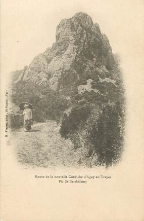 CPA FRANCE 83 " Route de la Nouvele Corniche d'Agay au Trayas, Pic St Barthélémy"